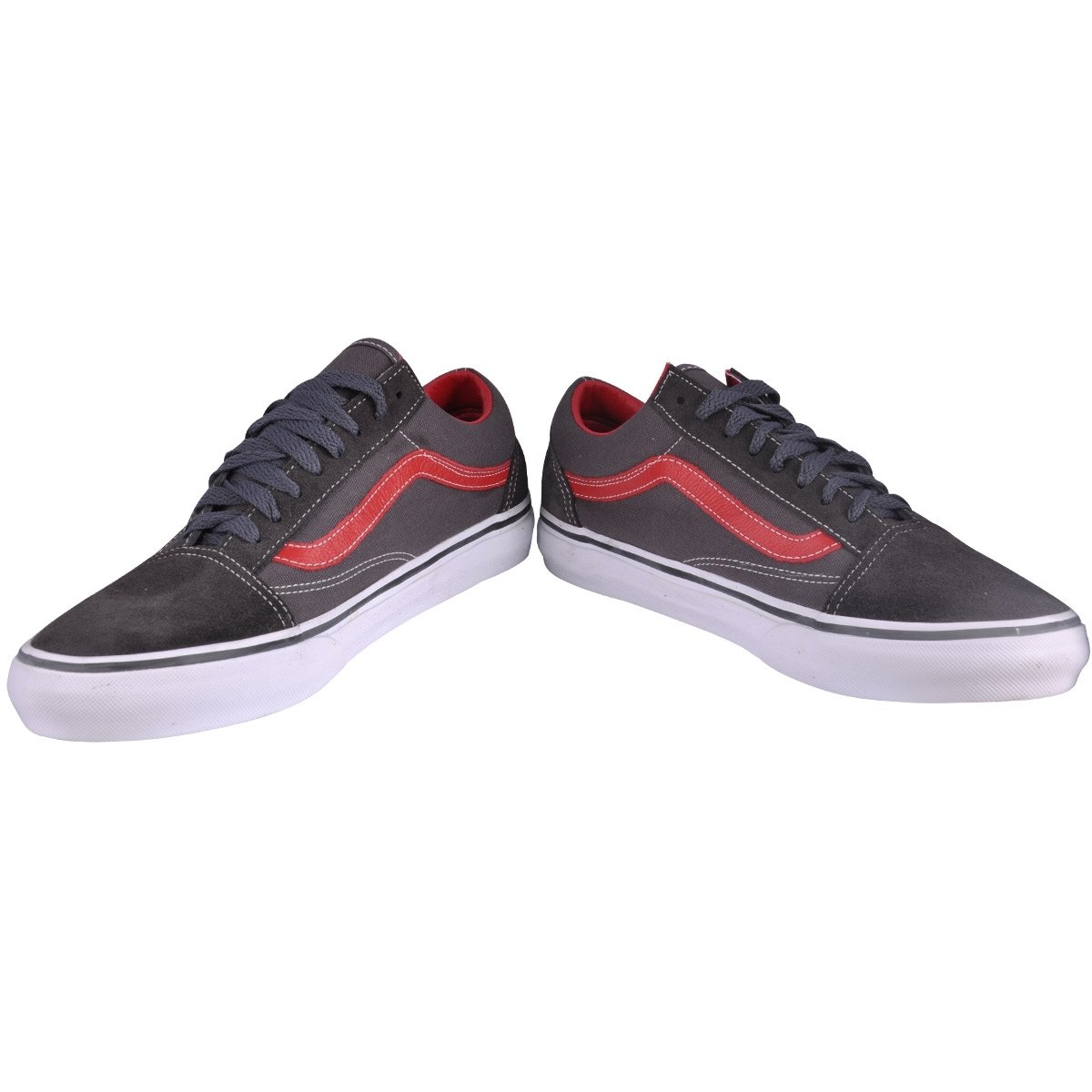 Tênis Vans Old Skool Suede Canvas Barbados Cherry Cinza Netshoes