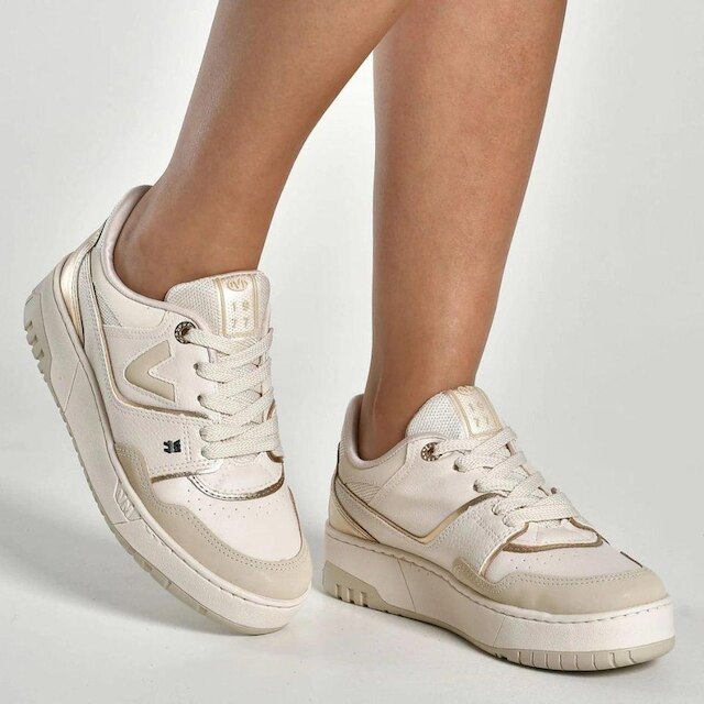 Tenis Via Marte Casual Bege e Branco