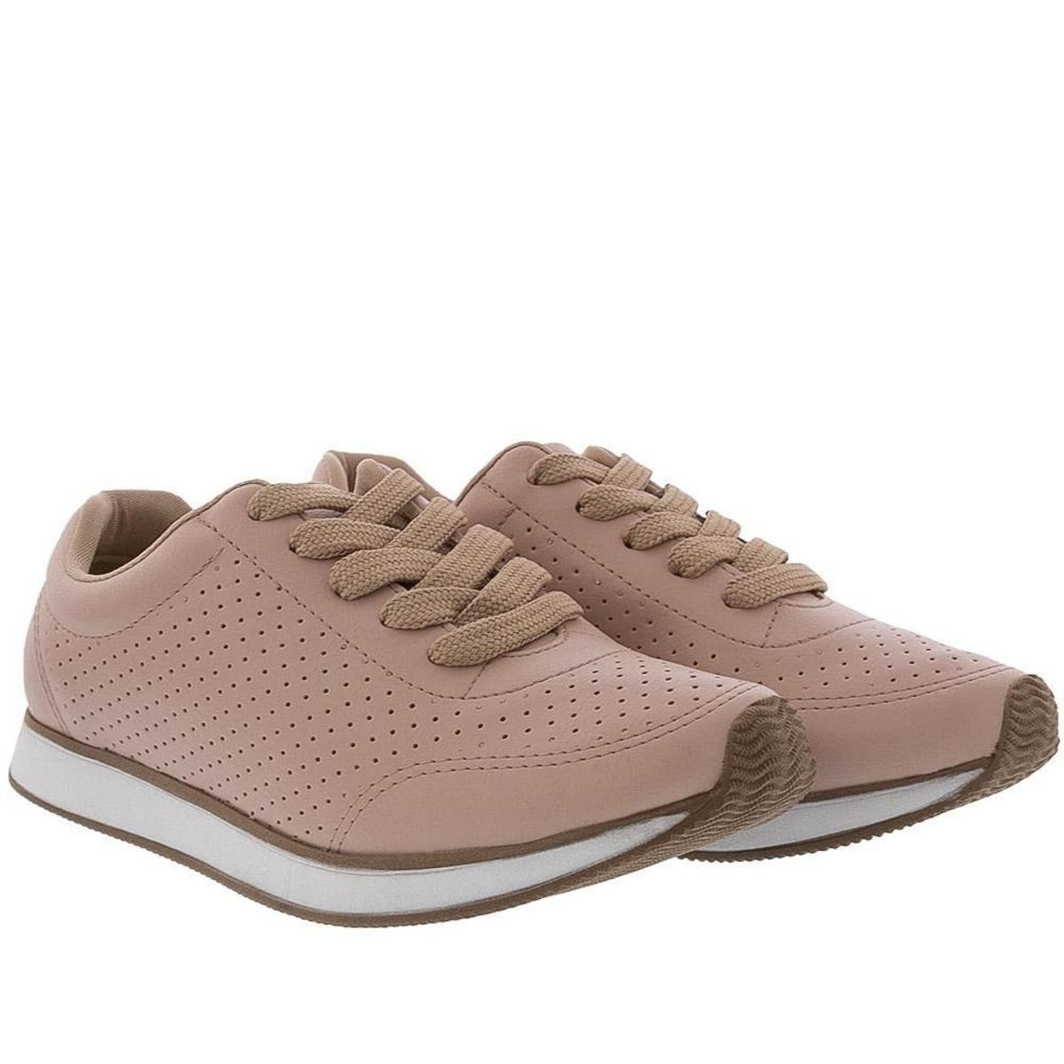 Tênis Via Marte Casual Pespontos Perfuros Branco - Nude | Netshoes