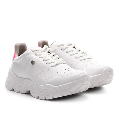 tenis via marte branco e rosa