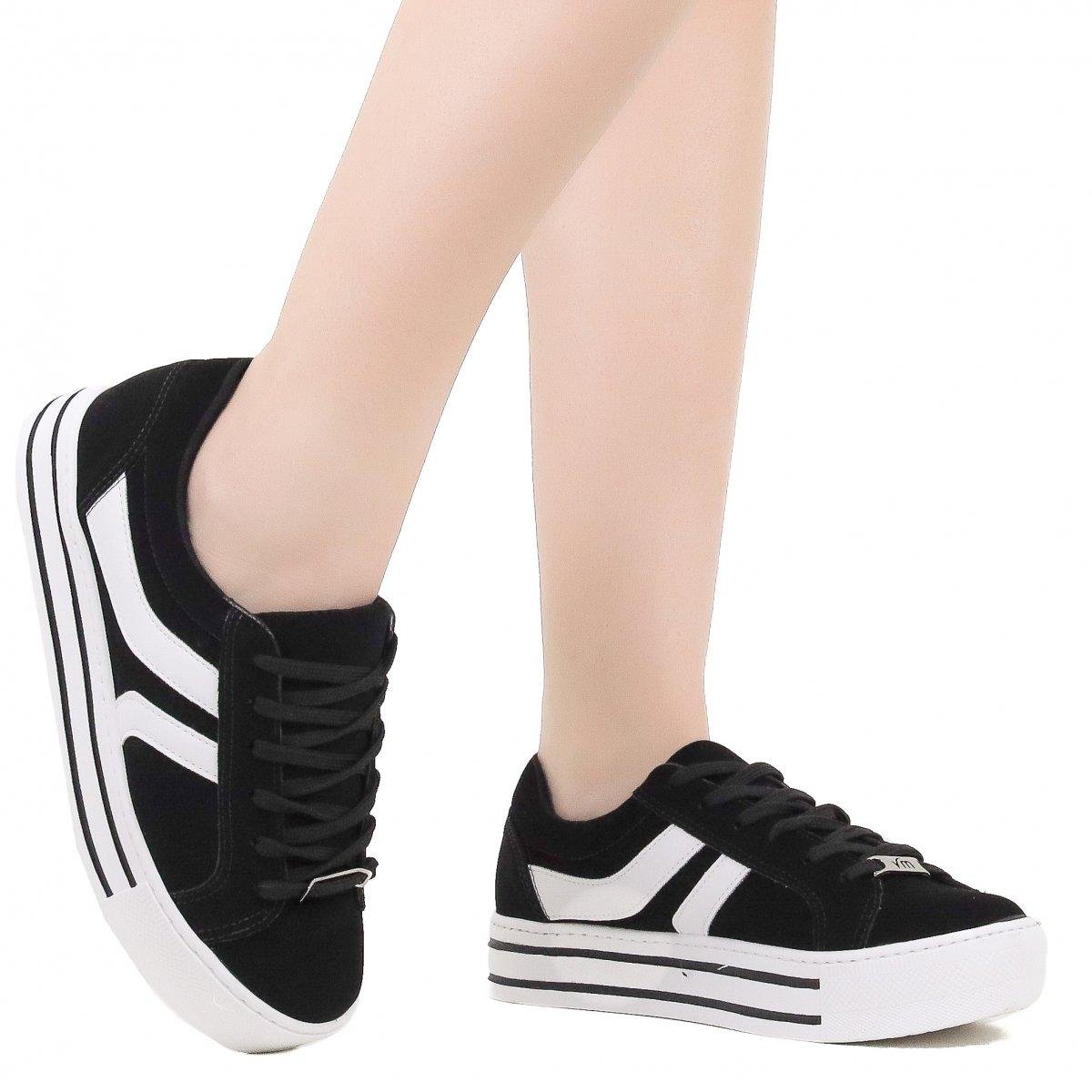 Tenis Via Marte Flatform Feminino - Preto | Netshoes