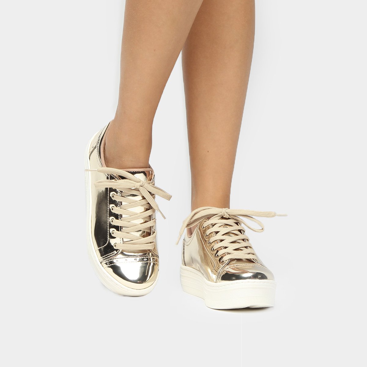 Tênis Via Marte Flatform - Dourado | Netshoes