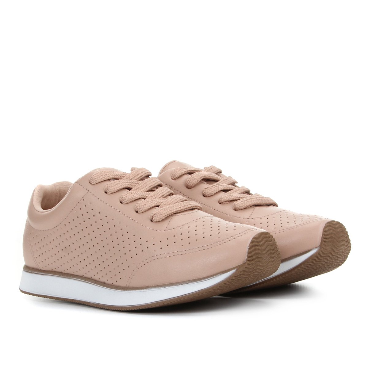 Tênis Via Marte Jogging Básico Feminino - Bege | Netshoes