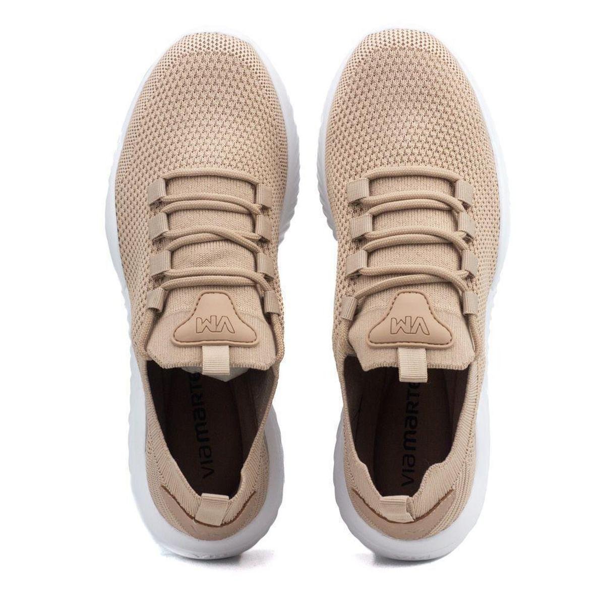 Tênis Feminino Via Marte Knit - Bege | SUPER TENNIS