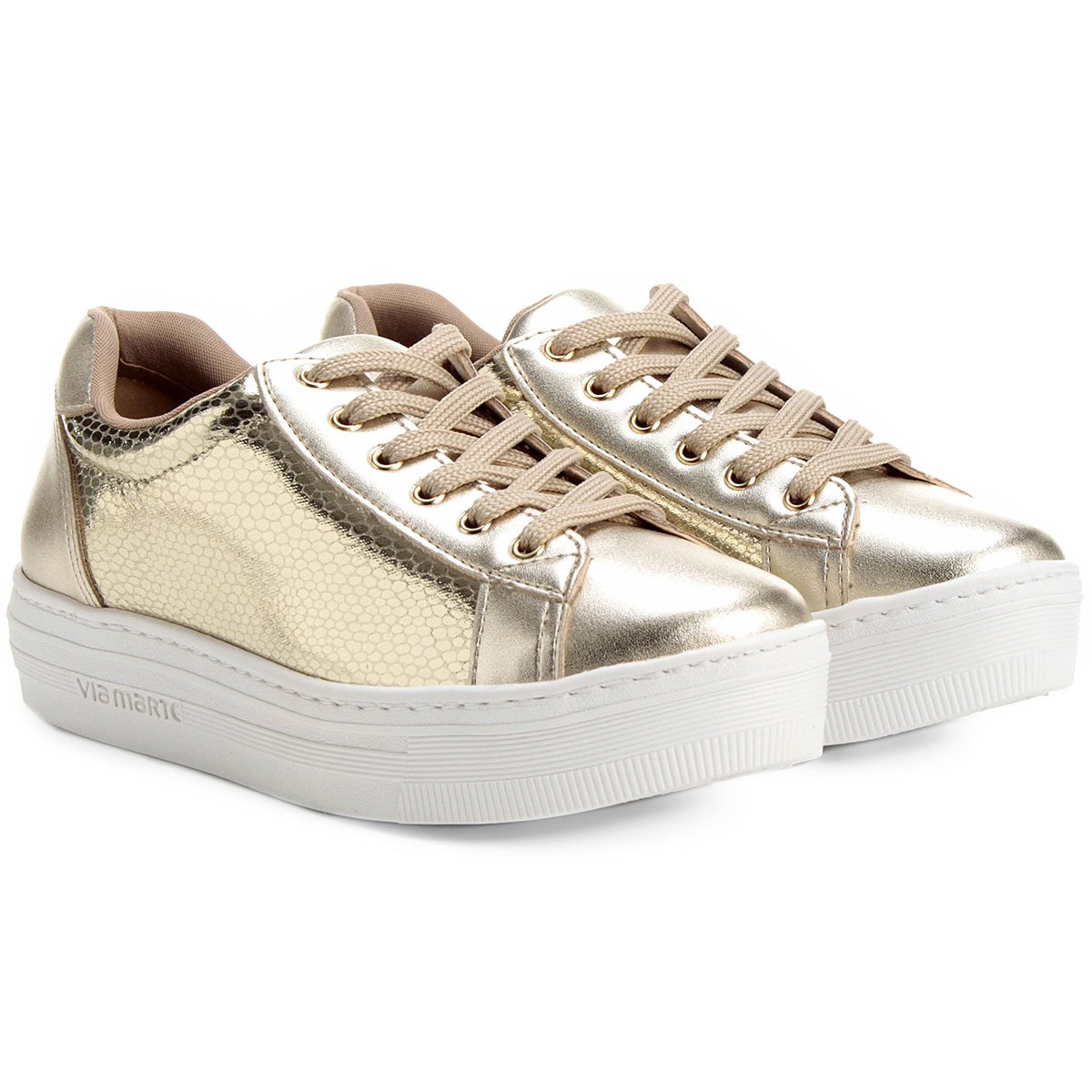 Tênis Via Marte Metalizado - Dourado | Netshoes