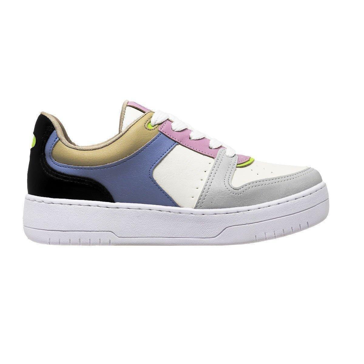 Tenis Via Marte Nobuck Feminino - Branco, Rosa E Azul - Branco+Rosa |  Netshoes