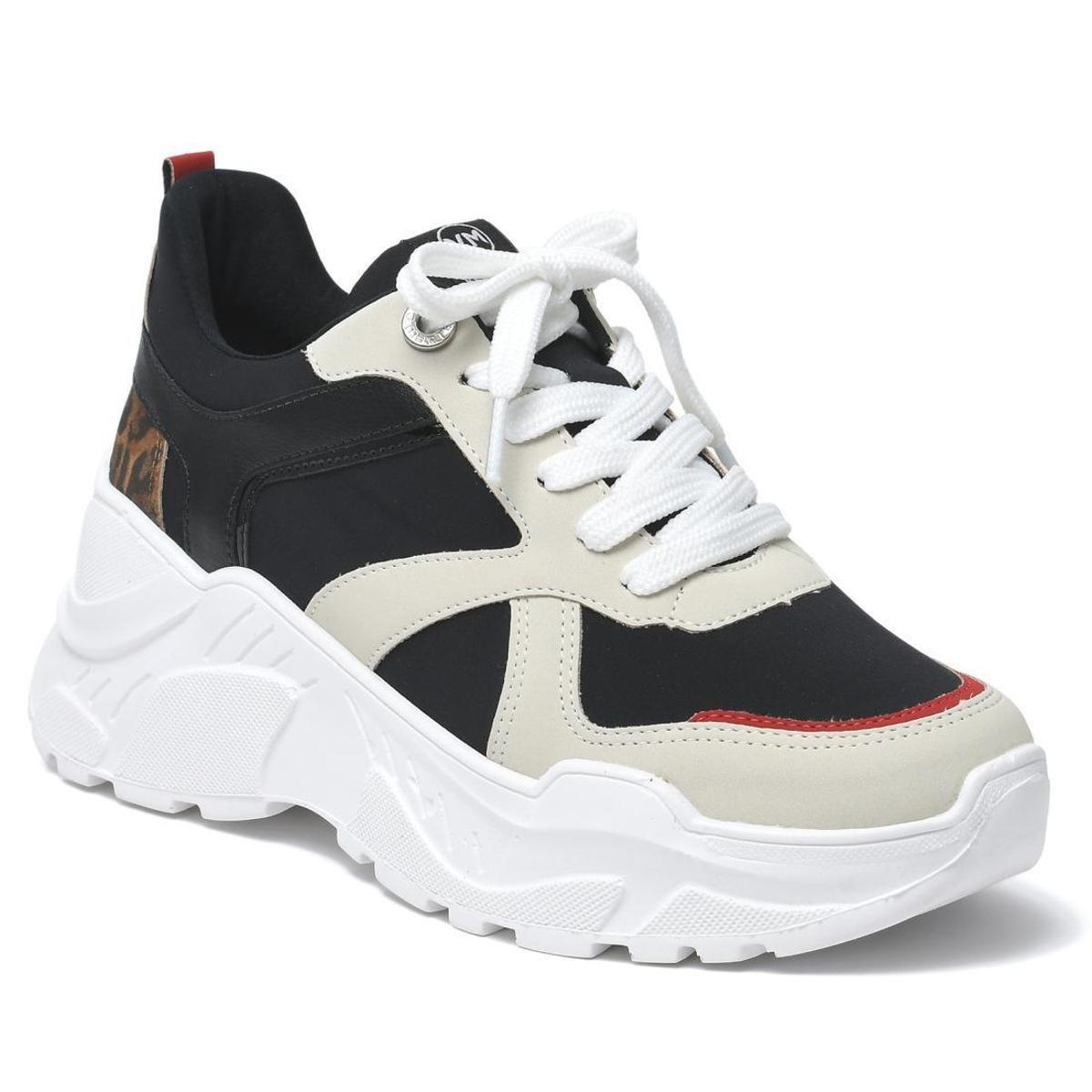 Tênis Via Marte Plataforma com detalhes Vanilla, Vermelho e Camel 21-3006 -  Preto | Netshoes
