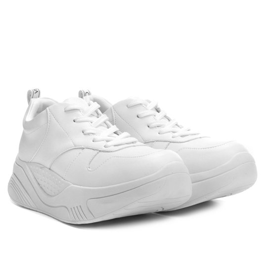 Tênis Via Uno Chunky Amarração Feminino - Branco