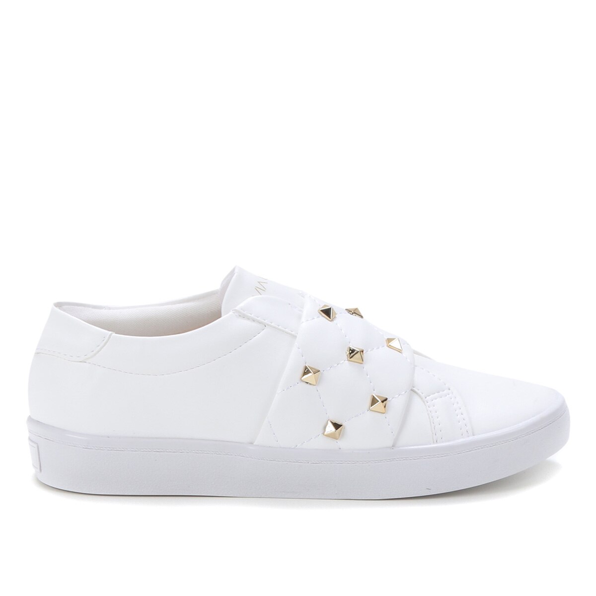 Tênis Via Uno Matelassê Tachas Feminino - Branco | Netshoes