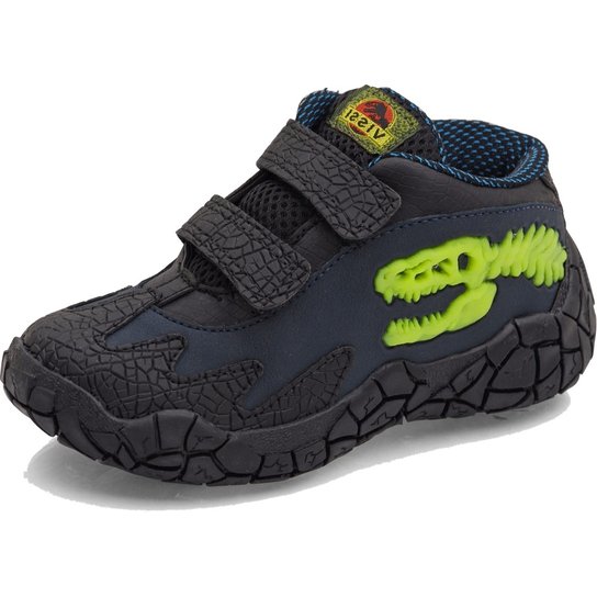 Tenis Vissi Dinossauro Infantil Mais Brinde - Preto+Marinho Menor preço em Tenis Vissi Dinossauro Infantil Mais Brinde - Preto+Marinho