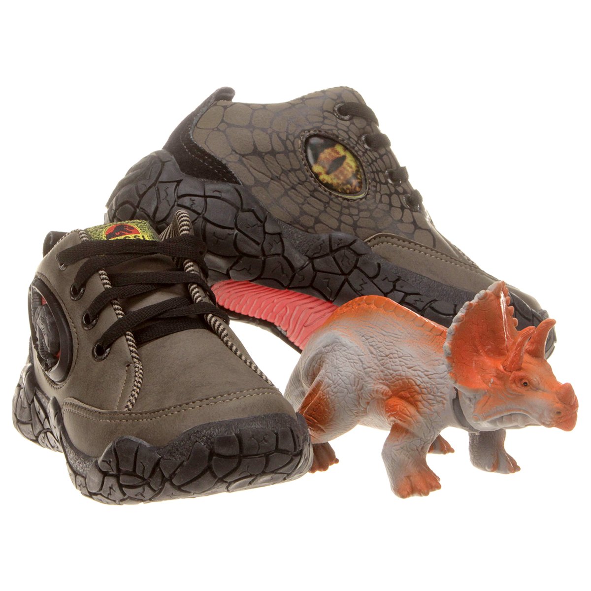 Tênis Vissi Dinossauro Velcro + Brinde - Marrom | Netshoes