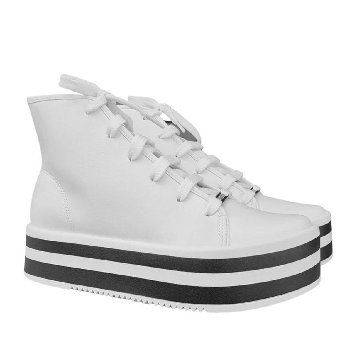 Tênis Vizzano Botinha Flatform Feminina - Branco | Netshoes