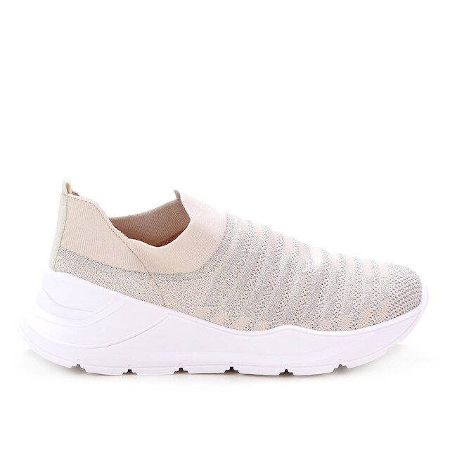 Tênis Vizzano Casual Sem Cadarço Feminino - Branco+prata Menor preço em Tênis Vizzano Casual Sem Cadarço Feminino - Branco+prata