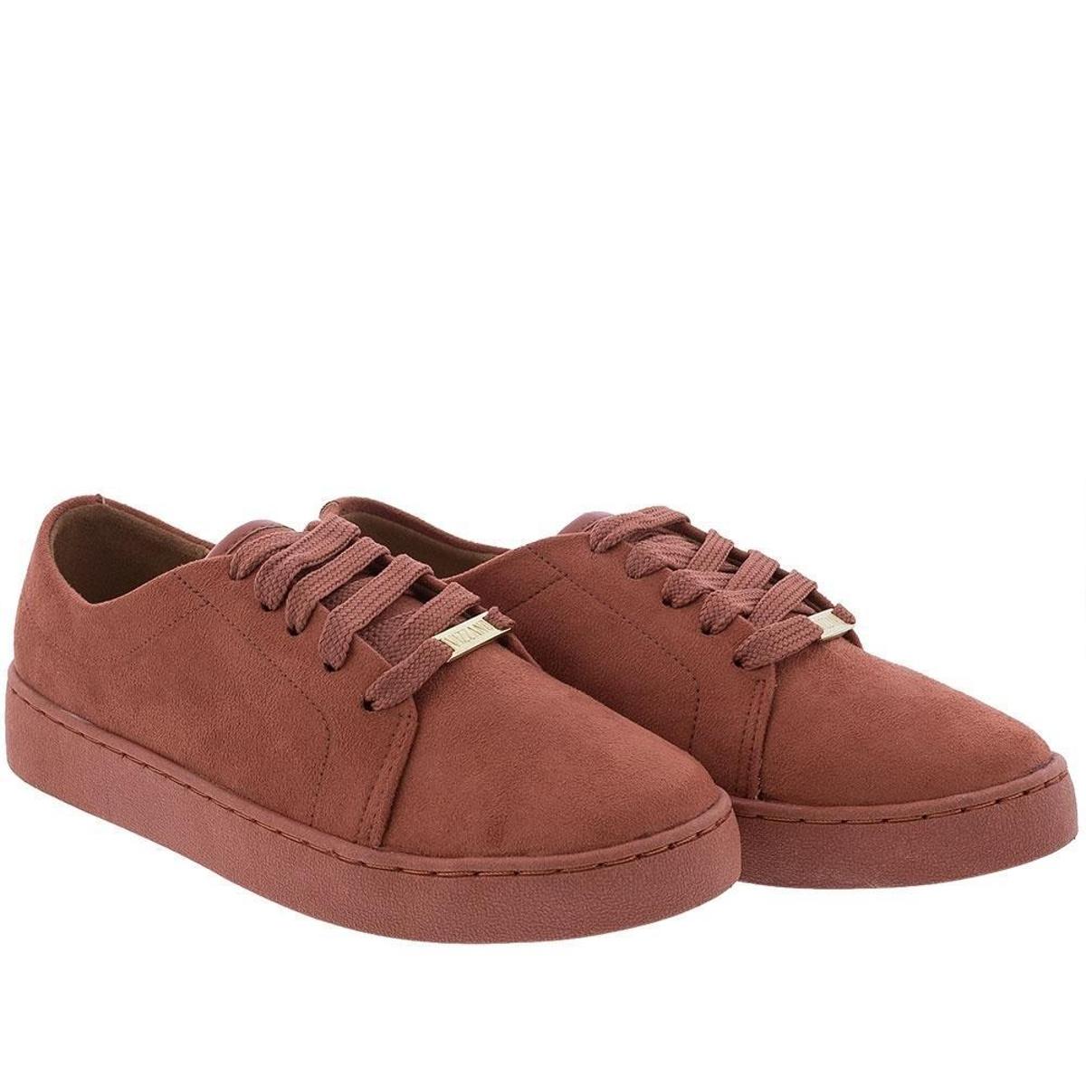 Tenis Vizzano Flatform Camurca Caramelo - Coral | Netshoes