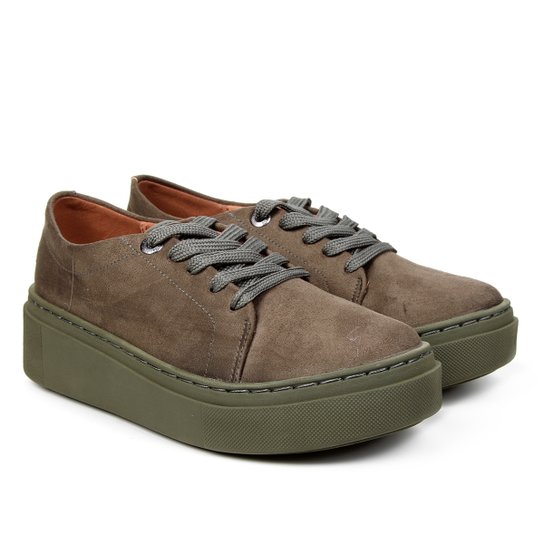 Tênis Vizzano Flatform Feminino Verde Militar Netshoes