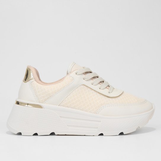 Tênis Vizzano Flatform Tratorado Feminino - Off White Menor preço em Tênis Vizzano Flatform Tratorado Feminino - Off White