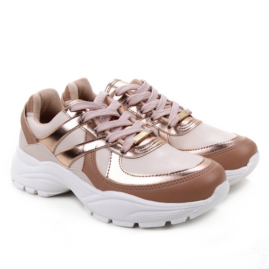 Tênis Vizzano Glow Feminino - Rose Gold Menor preço em Tênis Vizzano Glow Feminino - Rose Gold