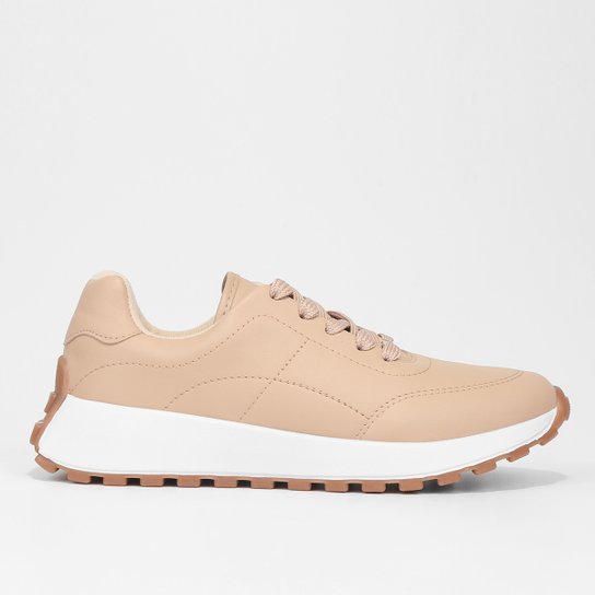 Tênis Vizzano Jogger Liso Feminino - Bege Menor preço em Tênis Vizzano Jogger Liso Feminino - Bege