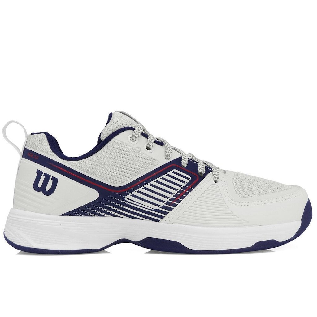 Tênis Wilson Ace 3.0 - All Court - Branco Marinho e Vermelho