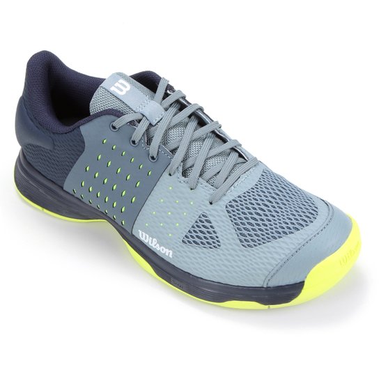 Tênis Wilson Kaos Komp Masculino - Cinza+Amarelo Menor preço em Tênis Wilson Kaos Komp Masculino - Cinza+Amarelo