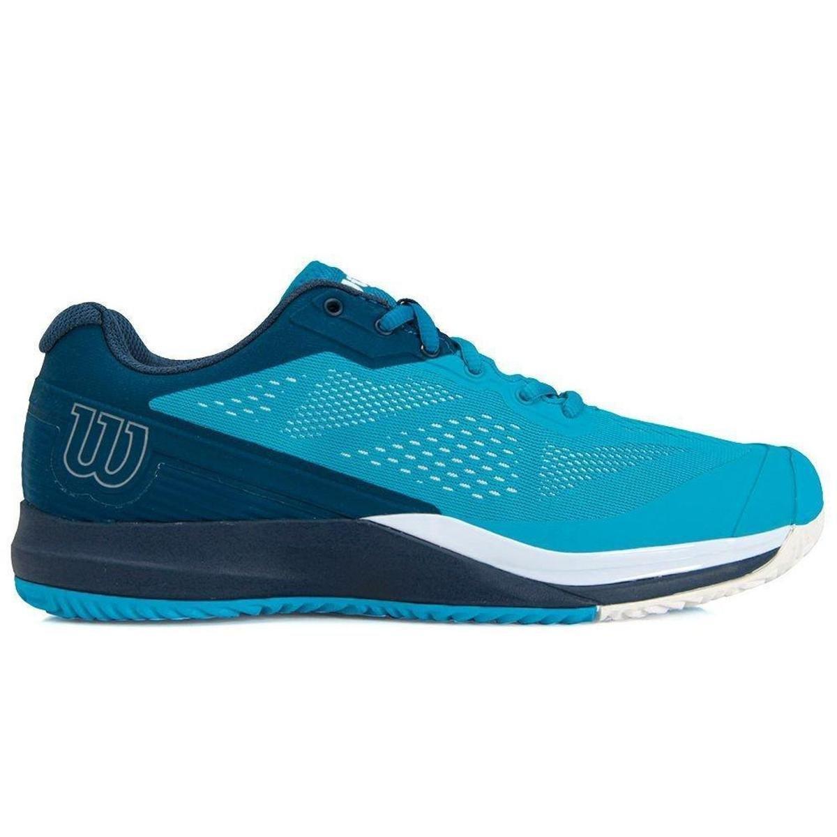 Tenis Wilson Rush Pro 3.5 Masculino Azul Branco Menor preço em Tenis Wilson Rush Pro 3.5 Masculino Azul Branco
