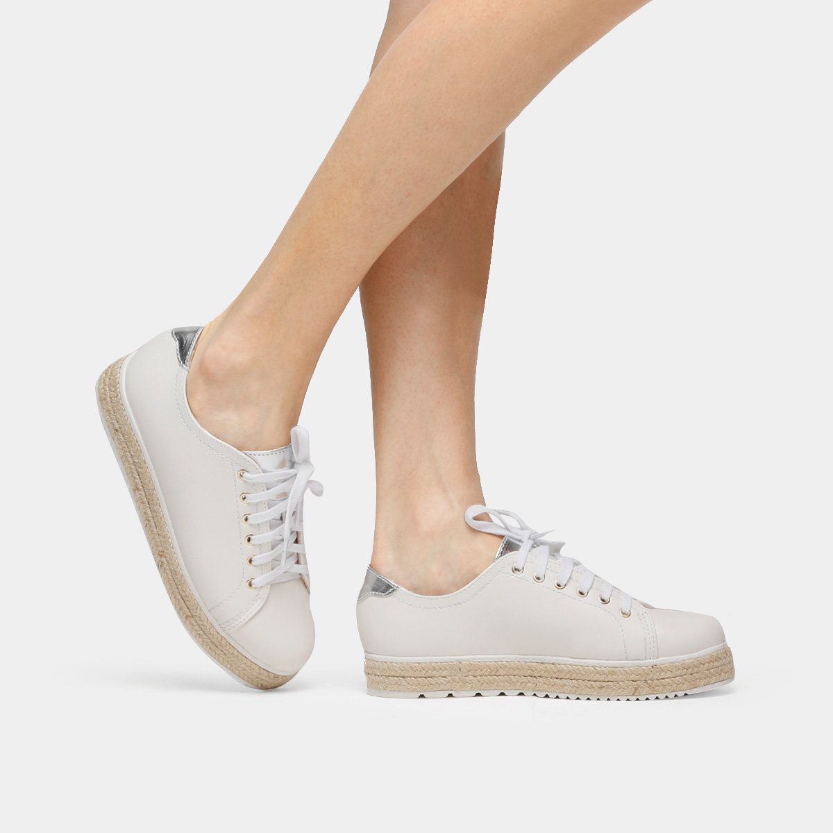 Tênis Zatz Solado Corda - Branco+prata | Netshoes