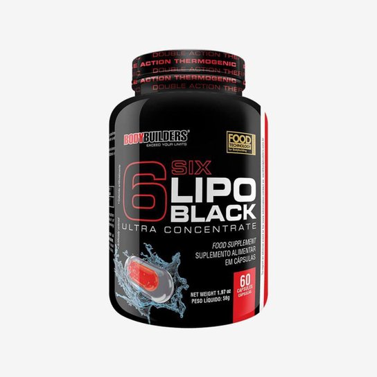 Termogênico 6 Six Lipo Black Ultra Concentrate 60caps - Bodybuilders Menor preço em Termogênico 6 Six Lipo Black Ultra Concentrate 60caps - Bodybuilders