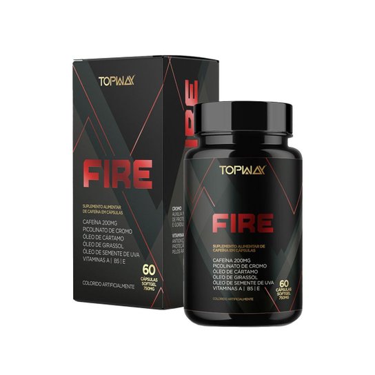 Termogênico fire para energia e foco pote 60 capsulas topway