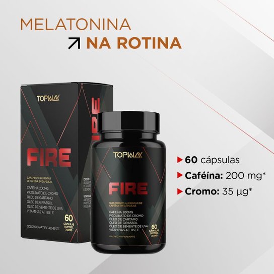 Termogênico fire para energia e foco pote 60 capsulas topway