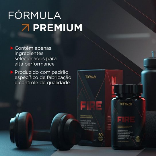 Termogênico fire para energia e foco pote 60 capsulas topway