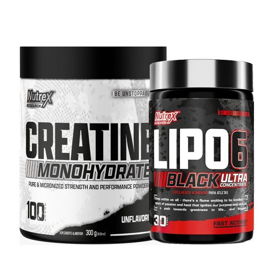 Termogênico Lipo-6 Black Ultra Concentrado 30 Cáps + Creatina Monohidratada 300g - Nutrex Research Menor preço em Termogênico Lipo-6 Black Ultra Concentrado 30 Cáps + Creatina Monohidratada 300g - Nutrex Research