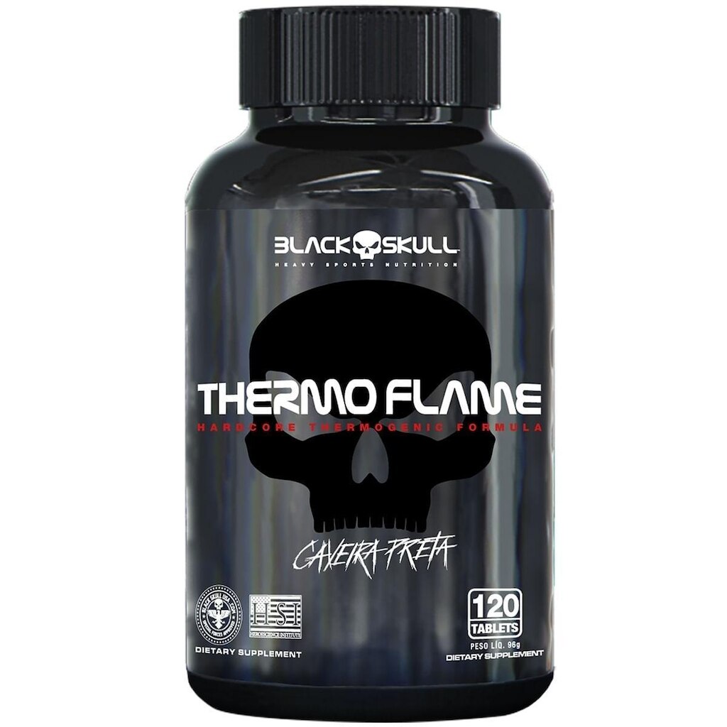 TERMOGÊNICO THERMO FLAME - 120 TABLETES - BLACK SKULL