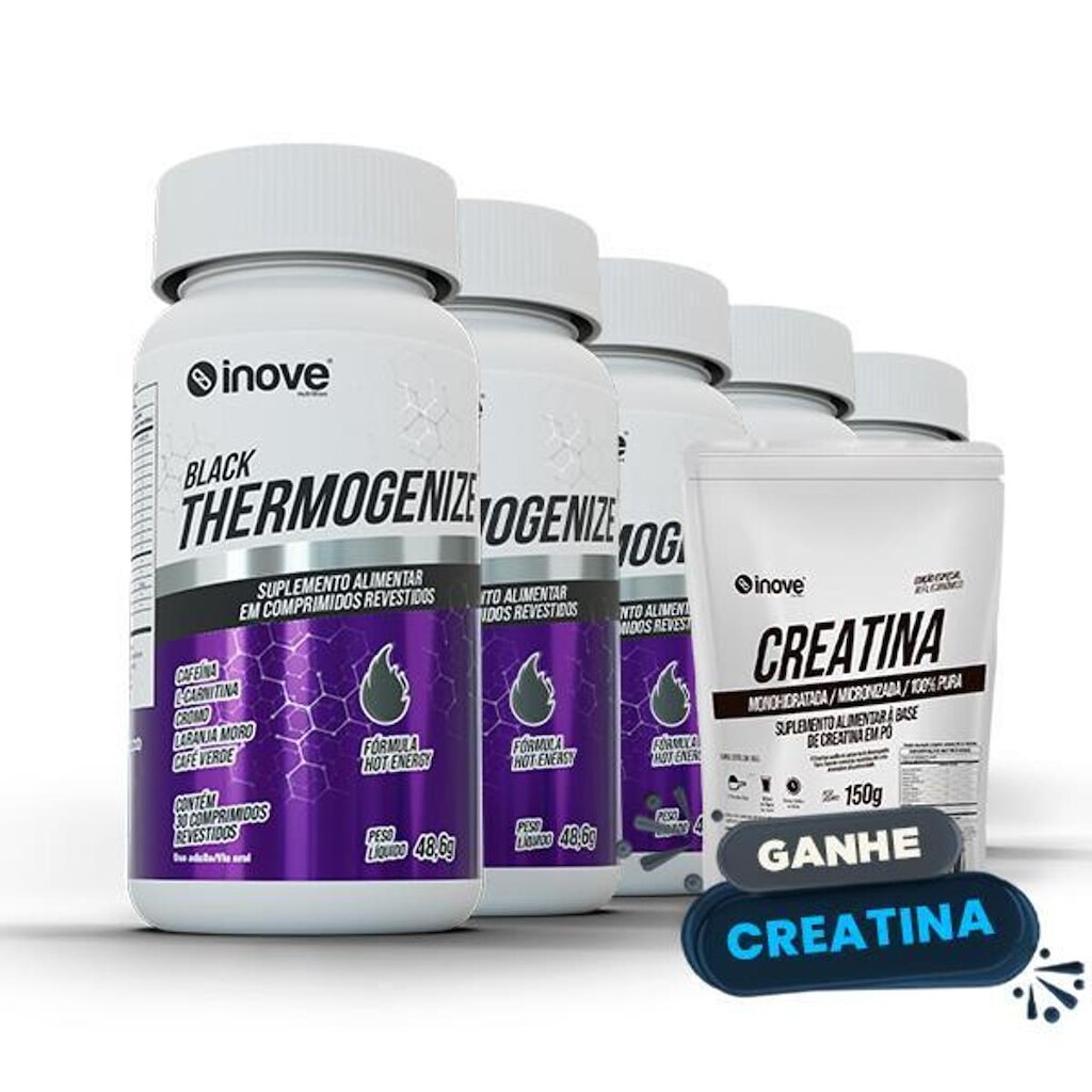 TERMOGÊNICO - THERMOGENIZE BLACK COM CAFEINA, CROMO E LARANJA MORO - GANHE CREATINA 150G