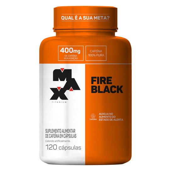 Termogênico Ultimate Fire Black 120 Cáps - Max Titanium Menor preço em Termogênico Ultimate Fire Black 120 Cáps - Max Titanium