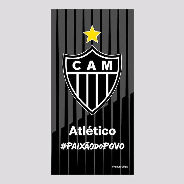 Toalha Bouton Atlético Mineiro Preta e Cinza