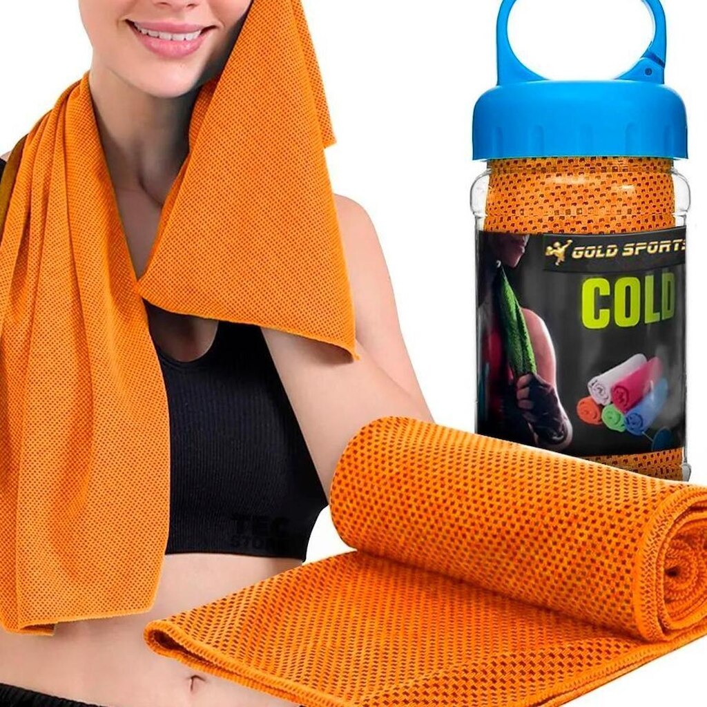 Toalha de Microfibra Gold Sports Ultra Refrescante Cool - 88x29 cms