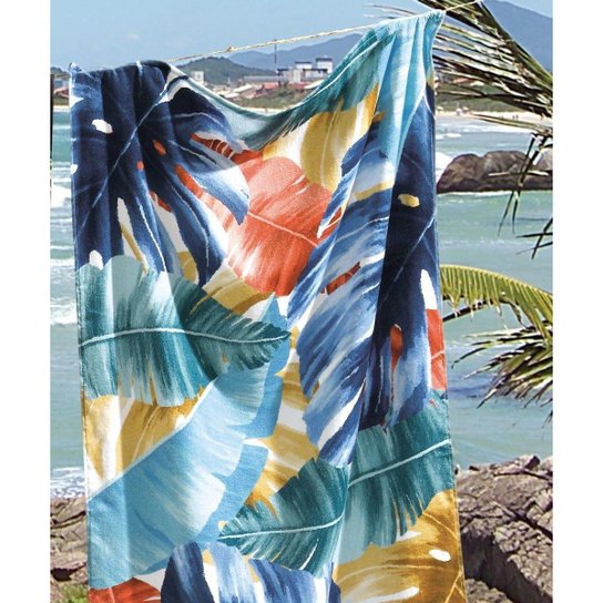 Toalha De Praia Aveludada Estampa Tropical Döhler 1 Peça - 10043600960 - Azul Menor preço em Toalha De Praia Aveludada Estampa Tropical Döhler 1 Peça - 10043600960 - Azul