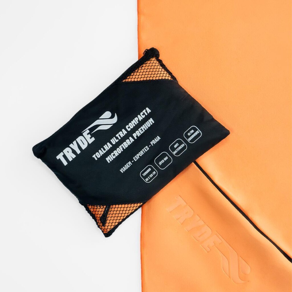 Toalha Microfibra Secagem Rápida 1,20mx60cm Ziper Tryde