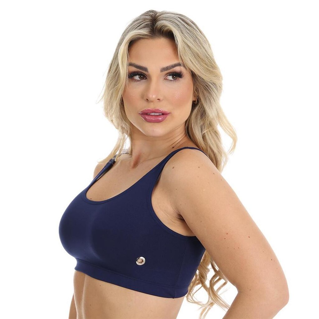 Top Academia Liso Suplex Sem Bojo Básico Ilhós Feminino