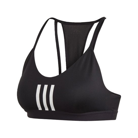 Top Adidas All Me 3 Stripe Mesh Feminino - Preto e Branco Menor preço em Top Adidas All Me 3 Stripe Mesh Feminino - Preto e Branco