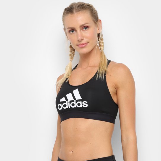Top Adidas Dont Rest Badge of Sport c/ Bojo Removível Média Sustentação - Preto Menor preço em Top Adidas Dont Rest Badge of Sport c/ Bojo Removível Média Sustentação - Preto