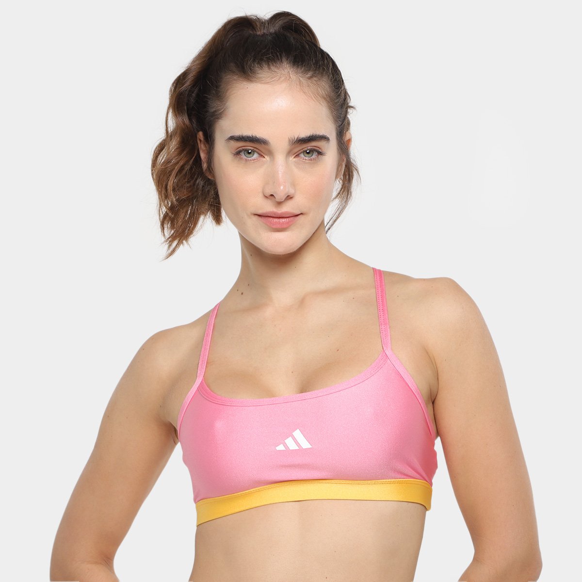 Top Adidas Latin Fit Solid Feminino Menor preço em Top Adidas Latin Fit Solid Feminino