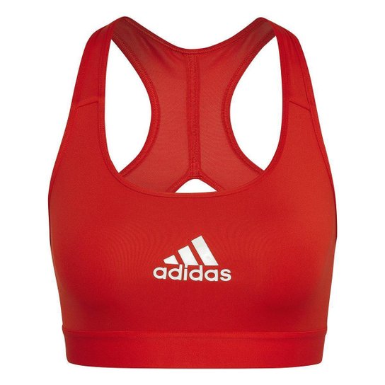 Top Adidas Training Good Médio Suporte - Vermelho Menor preço em Top Adidas Training Good Médio Suporte - Vermelho