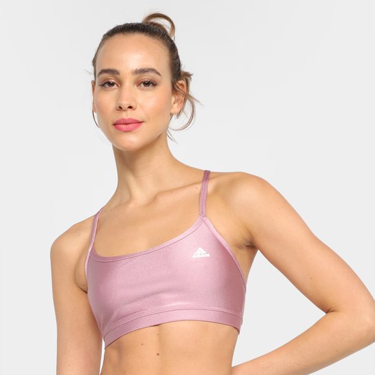 Top Adidas Training Sólido - Rosa Claro Menor preço em Top Adidas Training Sólido - Rosa Claro