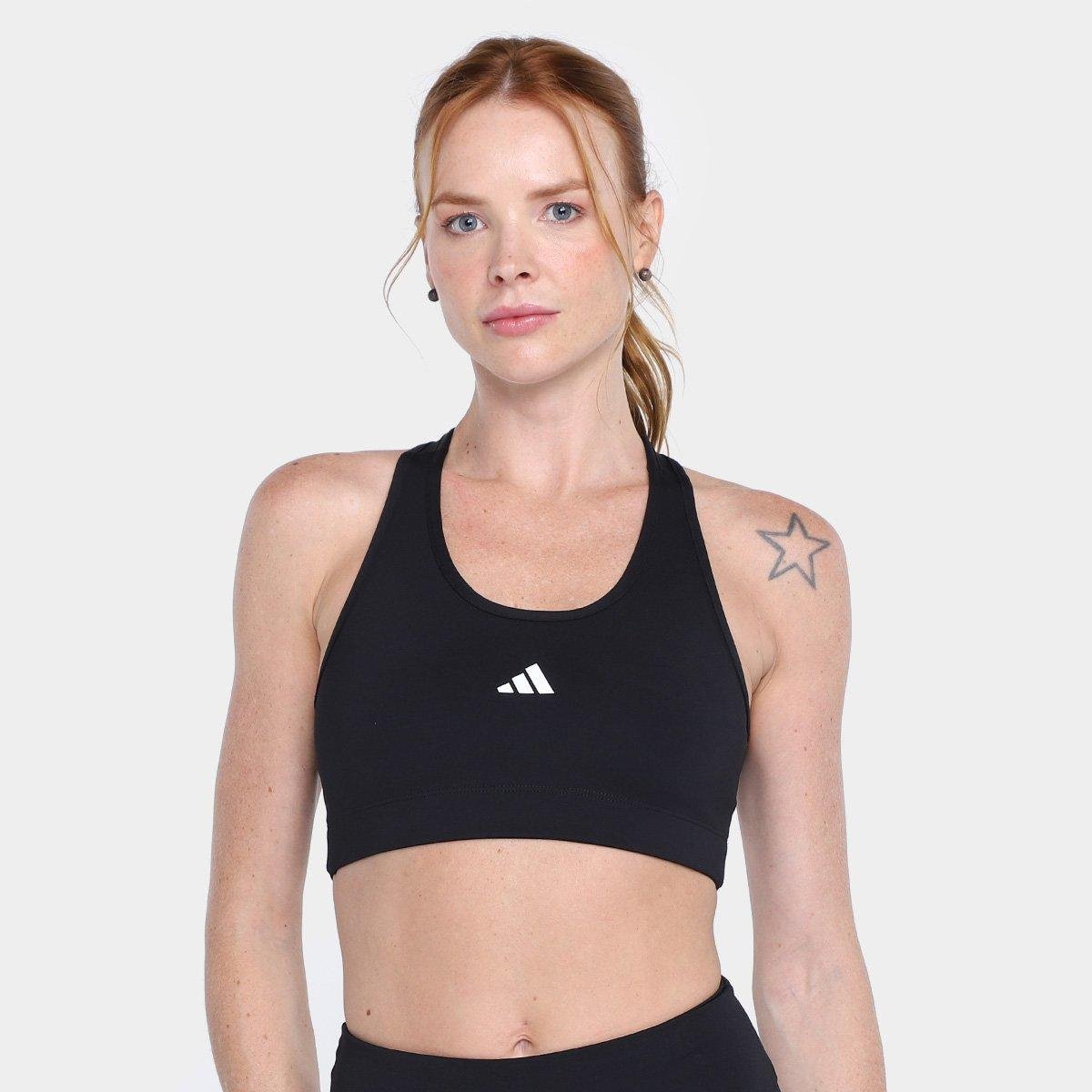 Top Adidas Treino Suporte Médio Feminino Menor preço em Top Adidas Treino Suporte Médio Feminino