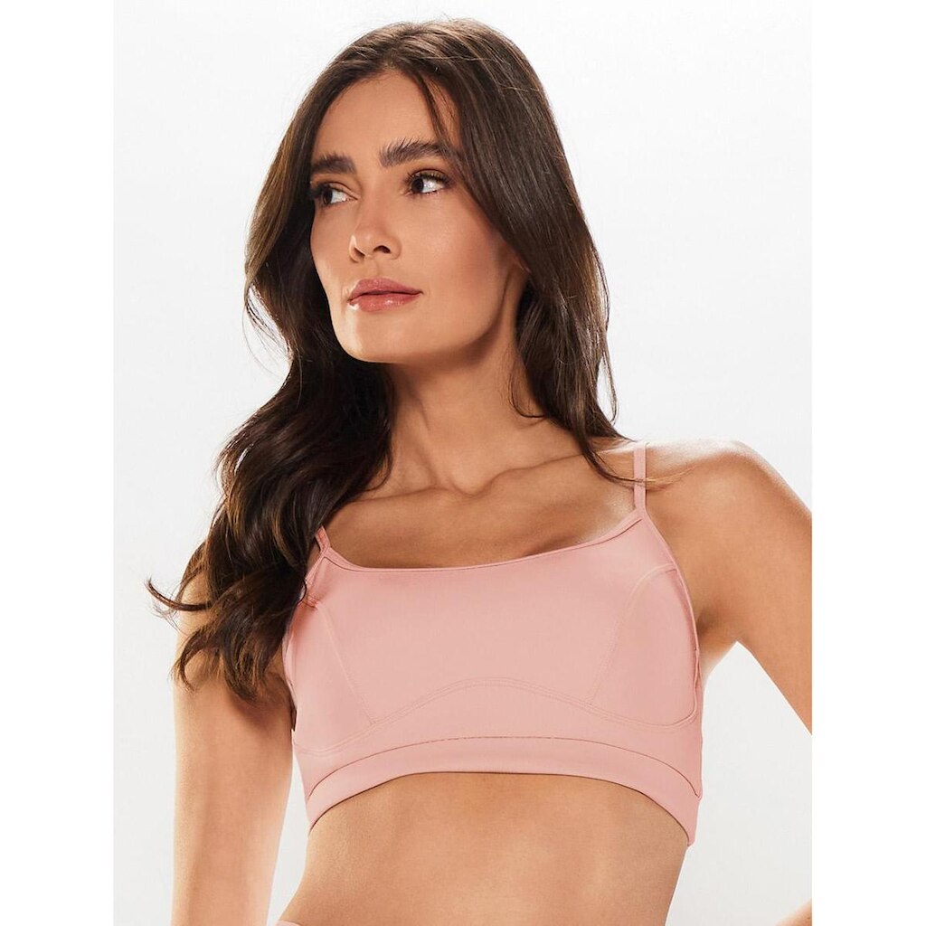 Top Alça Reta Fina Liso Blush