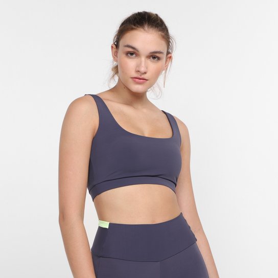 Top Alto Giro Blackout Costas Regata - Cinza Menor preço em Top Alto Giro Blackout Costas Regata - Cinza