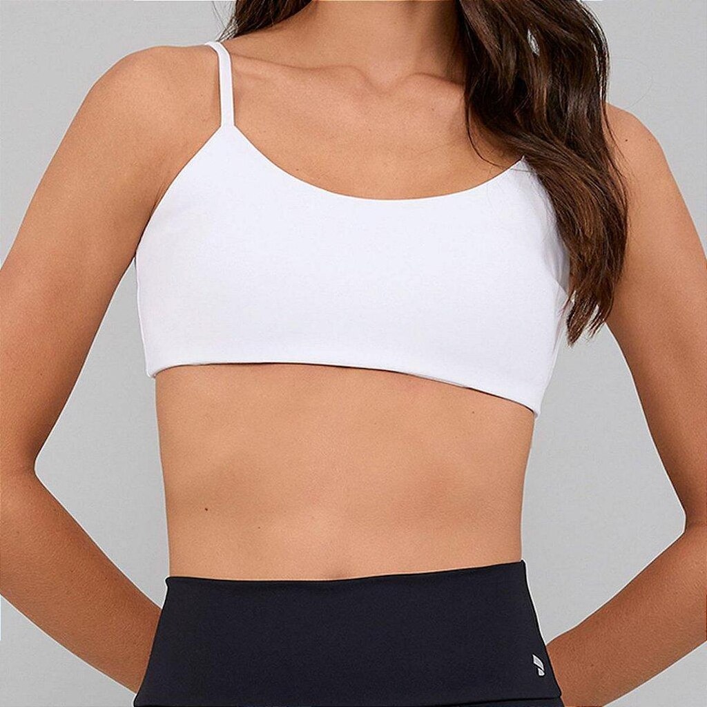 Top Alto Giro Eterno Liso Costas Decotada VR27 Branco Optico