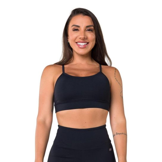 Top Básico Preto Decote U