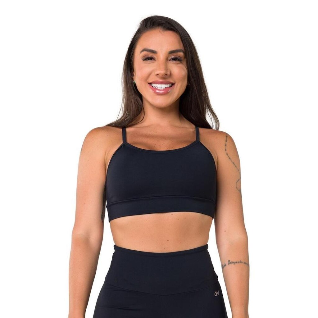 Top Básico Preto Decote U